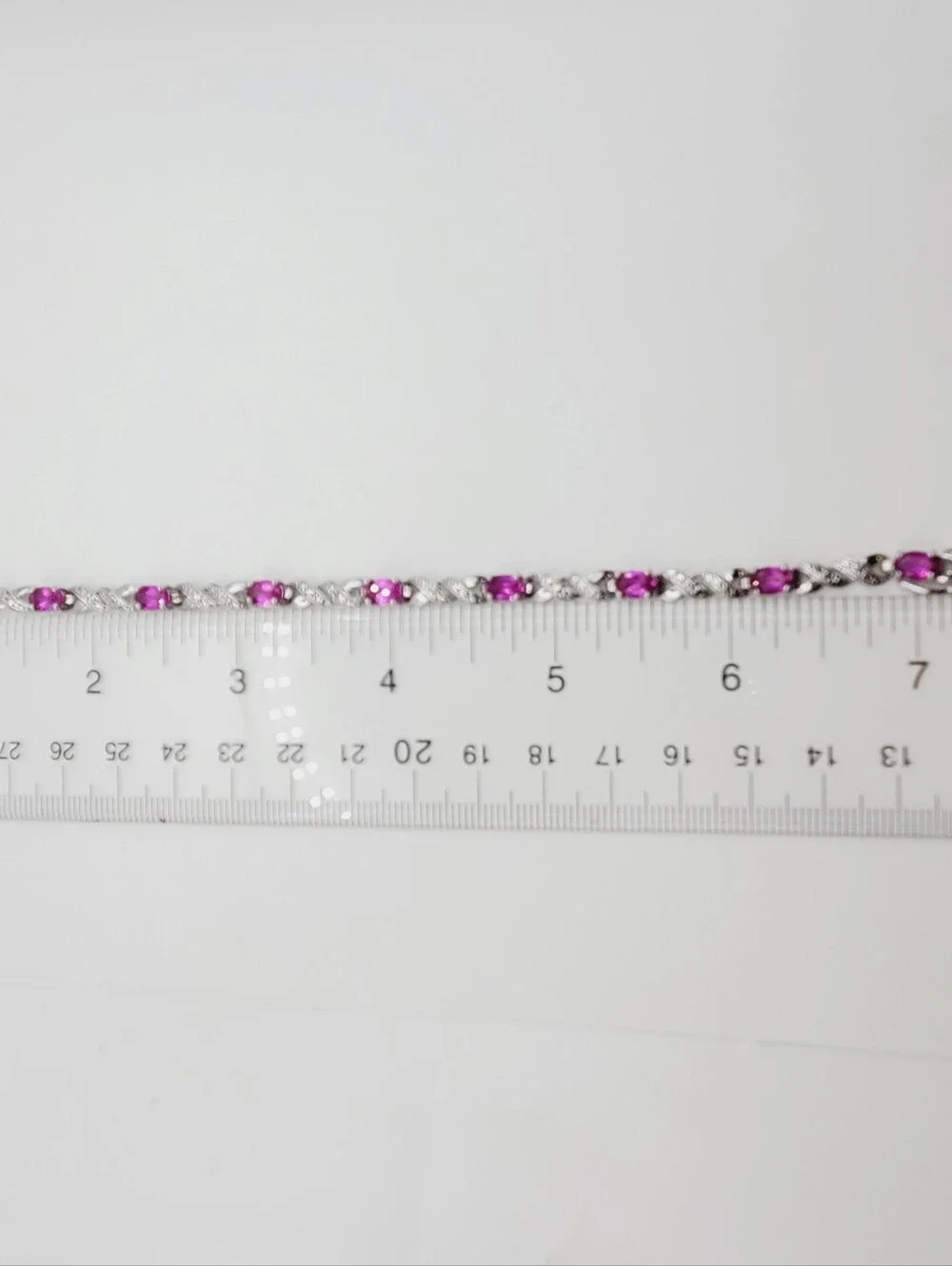 4 Carat Pink Sapphire & Diamond Accent Twist Tennis Bracelet - 925 Silver